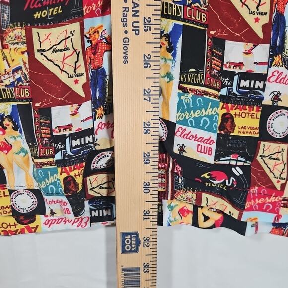 Vintage Caesars Entertainment Old Las Vegas Button Up Hawaiian Shirt Sz Medium - Picture 5 of 7